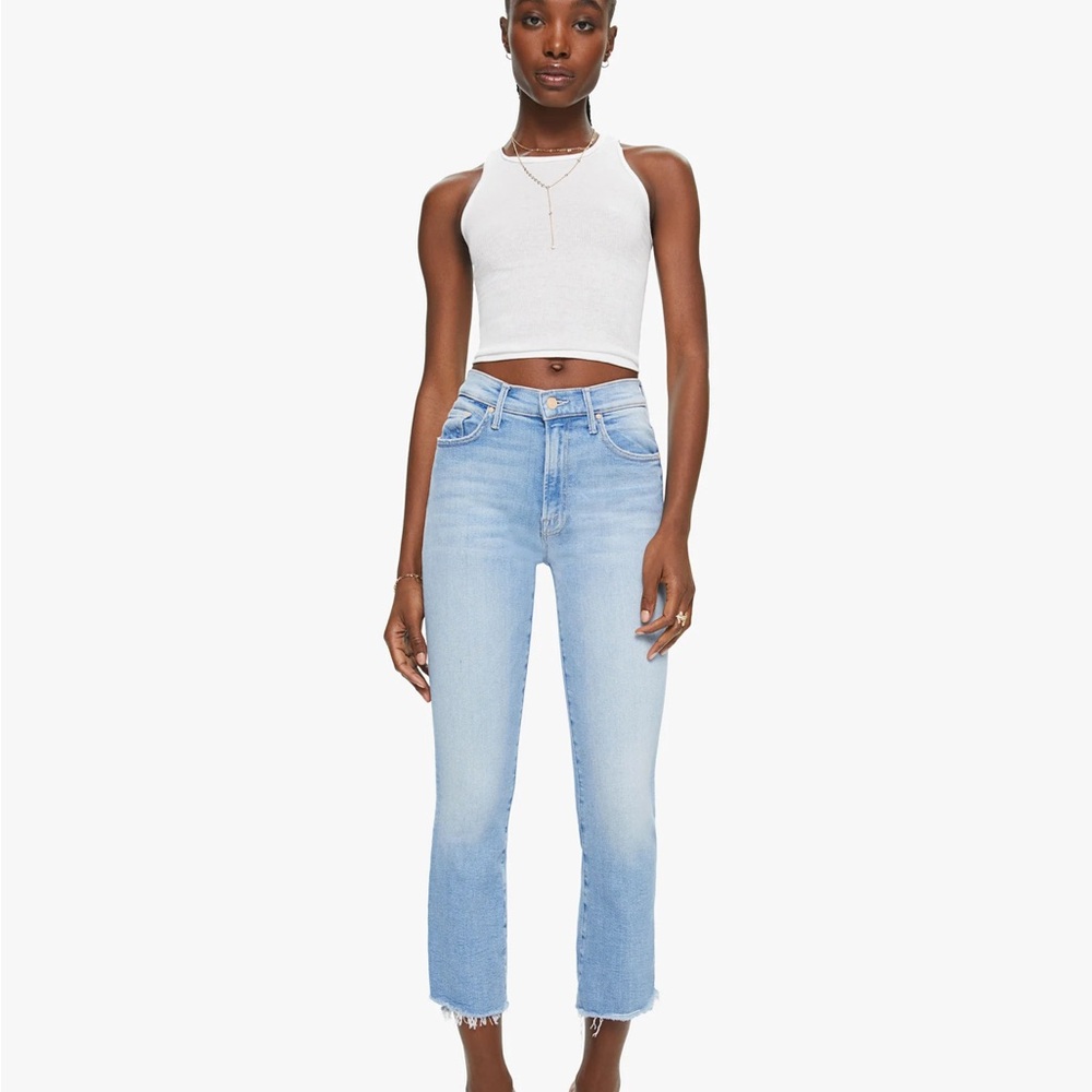 MOTHER The Insider Crop Step Fray Jeans, Size 33 (v)